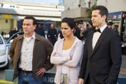 (v.l.n.r.) Charles Boyle (Joe Lo Truglio); Amy Santiago (Melissa Fumero); Jake Peralta (Andy Samberg)