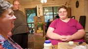 Holly, fiance, and her mom in kitchen.