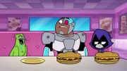 v.li.: Beast Boy, Cyborg, Raven