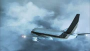 Eine Boeing 737, TACA-Flug #110, fliegt durch einen heftigen tropischen Sturm über dem Golf von Mexiko.