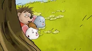 Wer hat den Diebstahl begangen? Tilda, Rupert und Molly suchen nach Spuren im Heckenrosenweg.