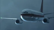 Toronto, ON, Kanada - TACA Fight 110 fliegt durch einen heftigen Regen- und Hagelsturm, der starke Turbulenzen verursacht.