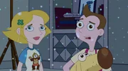 L-R: Sara Murphy (voiced by Kate Micucci), Milo Murphy (voiced by "Weird Al" Yankovic)