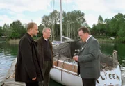 MDR Fernsehen TATORT, "Verhängnisvolle Begierde", am Mittwoch um 22:05 Uhr. v.l.: Hauptkommissar Kain (Bernd Michael Lade), Techniker Walter (Walter Nickel), Hauptkommissar Bruno Ehrlicher (Peter Sodann).