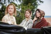 Picture shows: Duchess Monmouth played by Lilly Travers, Queen Victoria played by Jenna Coleman and Princess Feodora played by Kate Fleetwood