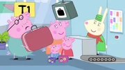 v.li.: Daddy Pig, George Pig, Mummy Pig, Peppa Pig, Miss Rabbit