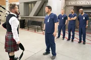(v.l.n.r.) Pete (Luke Ashlocke); Dr. Alex Karev (Justin Chambers); Dr. Owen Hunt (Kevin McKidd); Dr. Jackson Avery (Jesse Williams); Dr. Richard Webber (James Pickens Jr.)