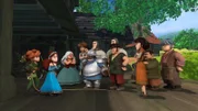 Der Sheriff und die Dorfbewohner haben Robin Hood gestellt. Marian verteidigt ihn und beteuert seine Unschuld.