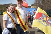 TeilnehmerInnen beim Reichsbürgertreffen in Gera.