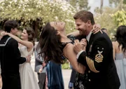 L-R: Brandon Butler as Brad, Kerri Medders as Emma, Jessica Paré as Mandy Ellis and David Boreanaz as Jason Hayes in SEAL Team episode 10, season 7, streaming on Paramount+.