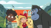 Tommy und Maeva freuen sich auf einen Tierarzt-Praktikumstag bei Hector. Gorilla Jack will auch dabei sein.
