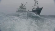 Front view of Saga in rough seas.