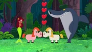 Marina und Sharko schauen den verliebten Ponys zu, die endlich wiedervereinigt sind.
