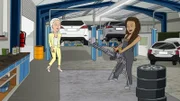 Von links: Barbie Schmidt in der Werkstatt zusammen mit ihrer Mechanikerin.
