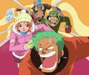 Nami, Franky, Sanji und Lysop. One Piece, Staffel 7