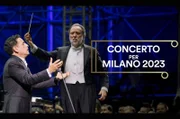 Juan Diego Flórez (li.) und Riccardo Chailly (re.) mit dem Orchestra Filarmonica della Scala präsentieren auf dem Mailänder Domplatz unter anderem Arien von Donizetti, Rossini und Puccini.