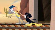 v.li.: Bugs Bunny, Beaky Buzzard