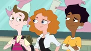 L-R: Milo Murphy (voiced by "Weird Al" Yankovic), Melissa Chase (voiced by Sabrina Carpenter), Zack Underwood (voiced by Mekai Curtis)