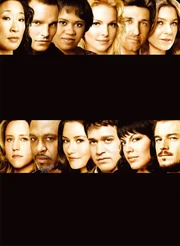 (4. Staffel) - Alles ändert sich: (Oben v.l.n.r.) Dr. Cristina Yang (Sandra Oh), Dr. Alex Karev (Justin Chambers), Dr. Miranda Bailey (Chandra Wilson), Dr. Isobel 'Izzie' Stevens (Katherine Heigl), Dr. Derek Shepherd (Patrick Dempsey), Dr. Meredith Grey (Ellen Pompeo) (unten v.l.n.r.): Dr. Erica Hahn (Brooke Smith), Dr. Richard Webber (James Pickens, Jr.), Dr. Lexie Grey (Chyler Leigh), Dr. George O'Malley (T.R. Knight), Dr. Callie Torres (Sara Ramirez) und Dr. Mark Sloan (Eric Dane) ...