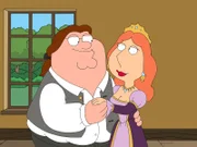 Von dem Medium Madame Claude erfährt Peter, dass er in seinem ehemaligen Leben Griffin Peterson (l.) war, der Quahog gegründet hat. Lady Redbush (r.) ist das Objekt seiner Begierde ...