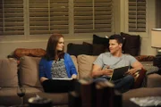 L-R: Brennan (Emily Deschanel) and Booth (David Boreanaz)