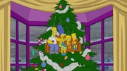 (v.l.n.r.) Homer; Marge; Maggie; Lisa; Bart