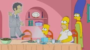 (v.l.n.r.) Artie; Bart; Homer, Marge