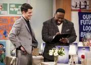 Dave Johnson (Max Greenfield, l.); Calvin Butler (Cedric the Entertainer, r.)
