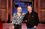 Treten bei "Wer weiß denn sowas?" als KandidatInnen gegeneinander an: Die Fernsehmoderatorin Ulla Kock am Brink (l.) und der Fernsehmoderator Fritz Egner (r.).