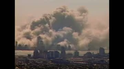 Luftaufnahme einer Staubwolke über der Skyline von Manhattan. (Fox Archives)