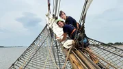 Das Schulschiff „Großherzogin-Elisabeth“ hat seinen Heimathafen in Elsfleth. Klettern gehört hier zur Matrosen-Ausbildung.