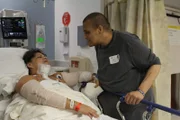 Andrew visits Lupe in the hospital.