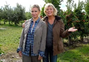 Anna (Jutta Speidel, re.) und ihre Tochter Ines (Susanne Schäfer) wollen den Apfelhof mit vereinten Kräften bewirtschaften.