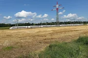 ICE auf der Schnellfahrstrecke Wendlingen – Ulm. Auf dieser Strecke wird bereits mit ETCS Level 2 gefahren.