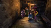 Little John, Robin und Tuck befreien den Puppenspieler aus dem Gefängnis.