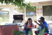 Tim & Eve fighting. Re-cre actors