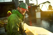 Deckhand Steve aka "Tall Guy" happily at work aboard the Southern Wind.