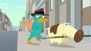 L-R: Perry the Platypus (voiced by Dee Bradley Baker), Diogee (voiced by Dee Bradley Baker)
