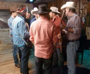 Country Music Songwriter and musician, Randy Hardison and fellow musicians gather in a Nashville recording studio.