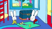 Im Kinderzimmer kommt Simon (r.) und Franz (l.) beim Kneten die Idee, Opa einen Streich zu spielen.