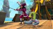 Captain Hook und Mister Ploof wollen einander beweisen, wer der Stärkere ist.
