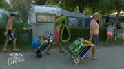 Tourists in the city of Caorle. "Für immer Caorle"