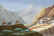 Die drei Freunde machen sich auf den Weg, den Himalaya zu durchqueren.