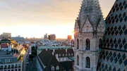 Blick von dem Stephansdom auf die Rotenturmstraße.