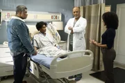 (v.l.n.r.) Chris Webber (Matt Orduña); Sabrina Webber (Crystal McCreary); Dr. Richard Webber (James Pickens jr.); Dr. Maggie Pierce (Kelly McCreary)