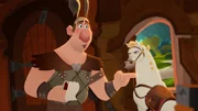 TANGLED: THE SERIES - "What the Hair?!" - Rapunzel and Cassandra venture out to a wizard's cottage to try and find out what has happened to her hair. This episode of "Tangled: The Series" airs Friday, March 24 (7:30 - 8:00 P.M. EDT) on Disney Channel. (Disney Channel) BIG NOSE, MAXIMUS