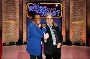 Treten bei "Wer weiß denn sowas?" als Kandidaten gegeneinander an: Der Sänger und Entertainer Roberto Blanco (l.) und der Sänger und Entertainer Frank Zander (r.).