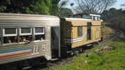 Schlusslicht am Tren al a Tica ist ein alter Bremswagen, ein Caboose.
