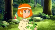 Lilli und Hektor im Wald in Nordamerika.
