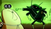 Schneller Schatten (li.) trainiert mit Hilfe von Sensei Faultier Karate.